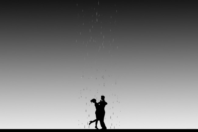 Обои картинки фото рисованное, минимализм, тень, дождь, свет, силуэты