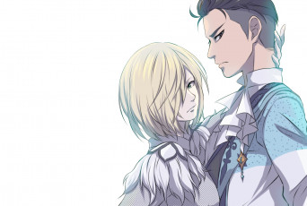 Картинка аниме yuri+on+ice юрий отабек