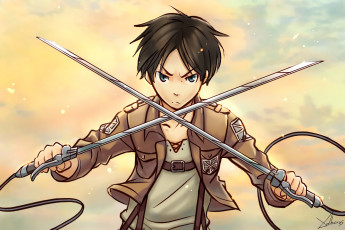 Картинка аниме shingeki+no+kyojin атака титанов