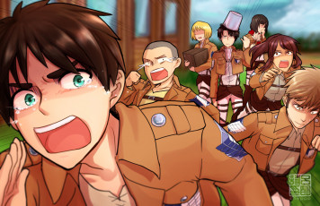 Картинка аниме shingeki+no+kyojin атака титанов