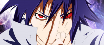 Картинка аниме naruto шаринган знак лицо учиха саске