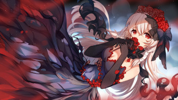 Картинка аниме zhan+jian+shao+nyu венок девушка розы цветы