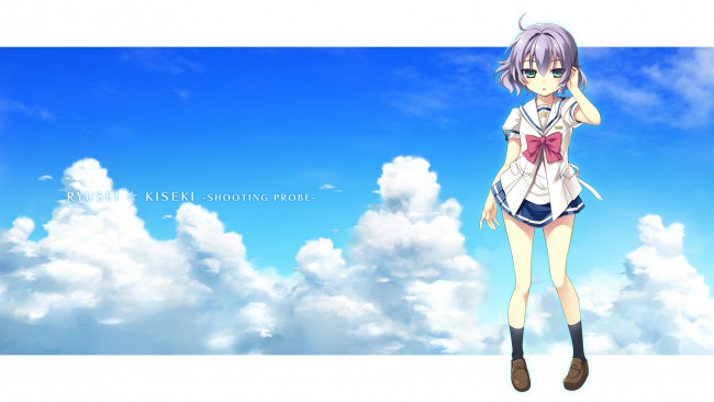 Обои картинки фото аниме, ryuusei kiseki -shooting probe, фон, взгляд, девушка