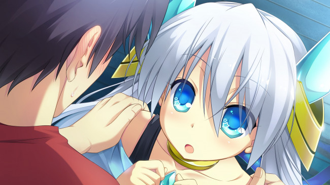 Обои картинки фото аниме, ryuusei kiseki -shooting probe, фон, взгляд, девушка