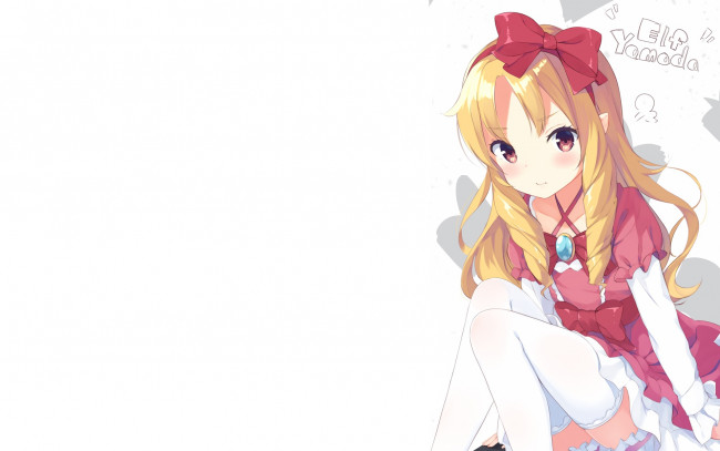 Обои картинки фото аниме, eromanga-sensei, девушка, фон, взгляд