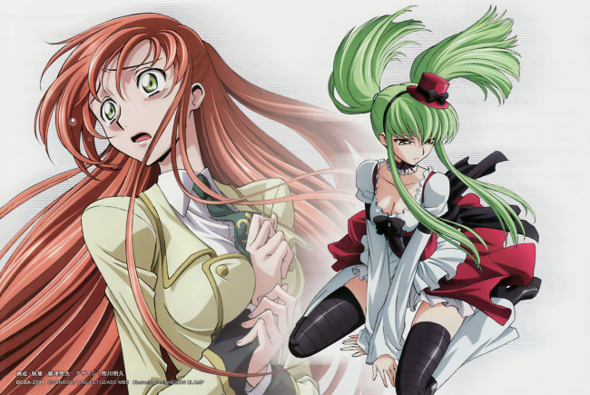 Обои картинки фото аниме, code geass, девушки, форма, шляпка
