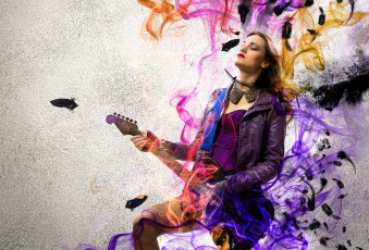 Картинка музыка -другое девушка гитара