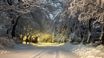 Картинка природа зима вечер