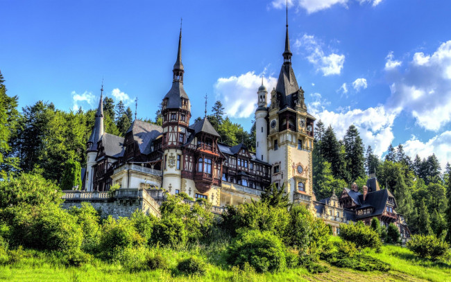 Обои картинки фото peles castle romania, города, - дворцы,  замки,  крепости, peles, castle, romania