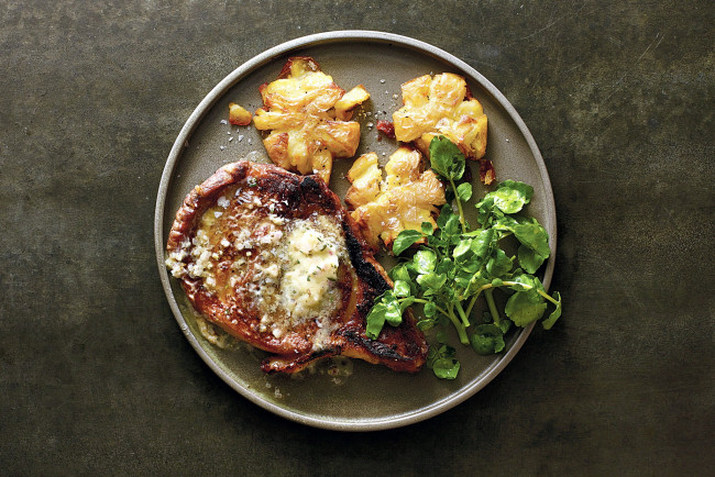 Обои картинки фото еда, мясные блюда, картофель, отбивная, мясо