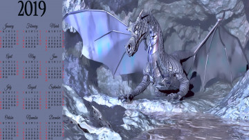 Картинка календари 3д-графика calendar крылья дракон