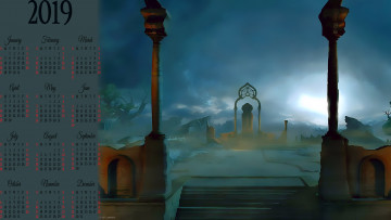 Картинка календари фэнтези колонна ступени архитектура calendar