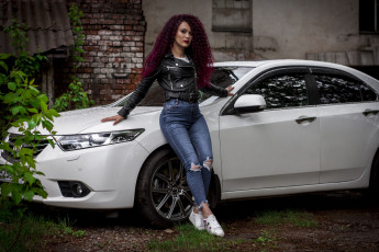 обоя автомобили, -авто с девушками, honda, accord