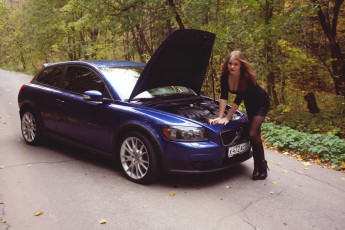 обоя автомобили, -авто с девушками, volvo, c30