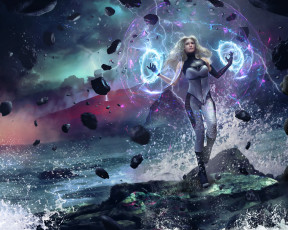 Картинка 3д+графика _science+fiction девушка фон униформа магия