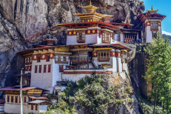 Картинка paro+taktsang bhutan города -+буддийские+и+другие+храмы paro taktsang