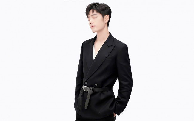 Обои картинки фото мужчины, xiao zhan, актер, пиджак, пояс