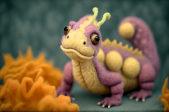 Картинка разное ремесла +поделки +рукоделие нейросети графика нейроарт ai art нейронные сети рисунки нейро искусство вязаный дракон