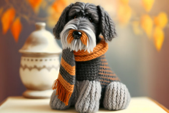 Картинка разное ремесла +поделки +рукоделие нейросети графика нейроарт ai art нейронные сети рисунки нейро искусство вязаная собака