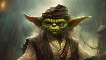 Картинка фэнтези _star+wars нейросети графика нейроарт ai art нейронные сети рисунки нейро искусство йода star wars