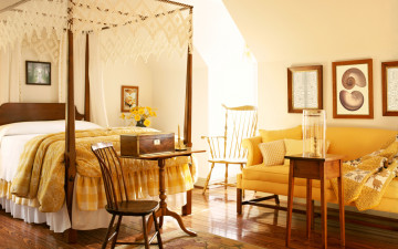 обоя интерьер, спальня, кровать, диван, картины