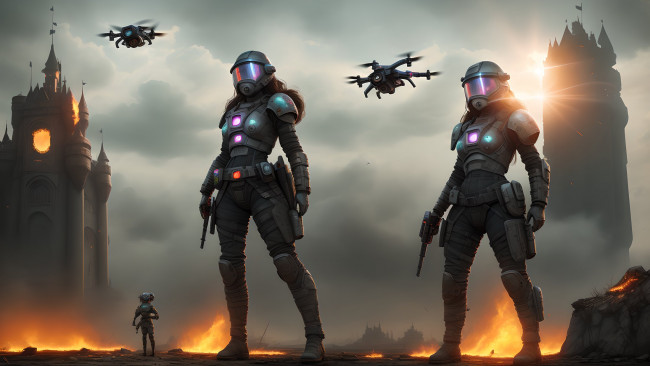 Обои картинки фото фэнтези, роботы,  киборги,  механизмы, нейросети, графика, нейроарт, ai, art, нейронные, сети, рисунки, нейро, искусство, робот