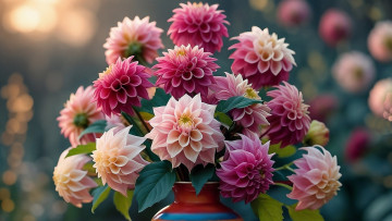 Картинка 3д+графика цветы+ flowers георгины