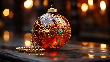 Картинка 3д+графика праздники+ holidays елочный шарик