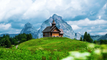 обоя little church at stoos, switzerland, города, - католические соборы,  костелы,  аббатства, little, church, at, stoos