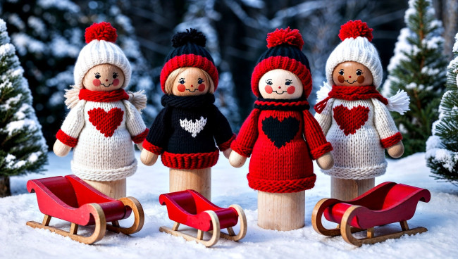 Обои картинки фото 3д графика, праздники , holidays, деревянные, куколки, фигурки