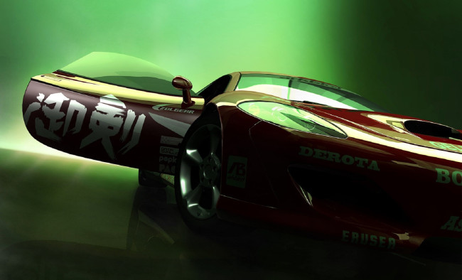 Обои картинки фото видео игры, ridge racer 6, машина, красная, дверь