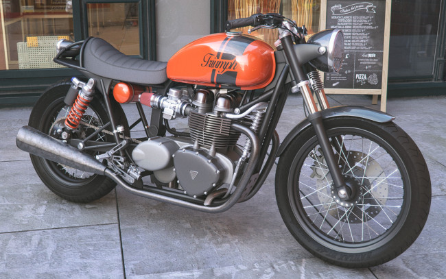 Обои картинки фото мотоциклы, 3d, triumph