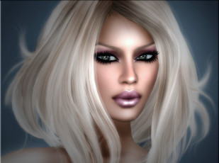 Картинка 3д графика portraits портрет губы блондинка