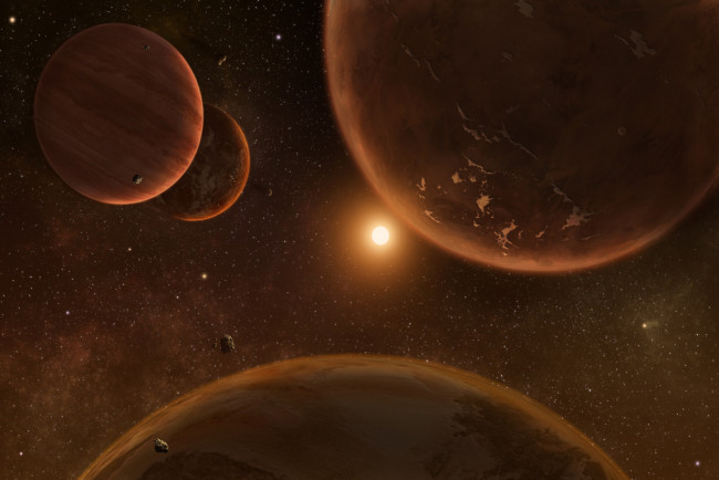 Обои картинки фото космос, арт, планеты, звезда