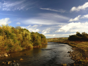 Картинка природа реки озера облака река деревья