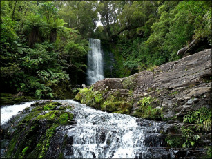 Картинка природа водопады река лес