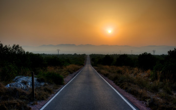 Картинка природа дороги santa pola закат испания spain