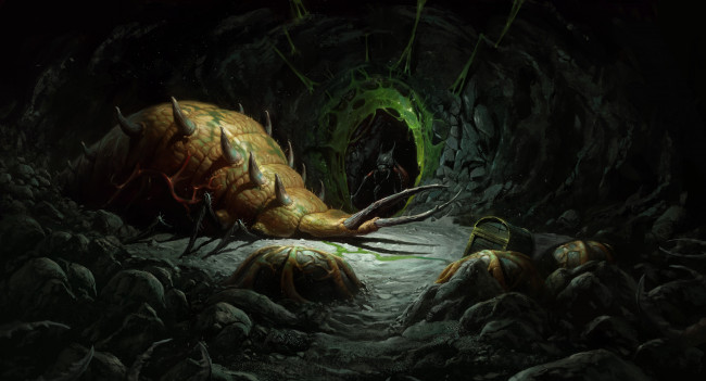 Обои картинки фото diablo, видео, игры, ii, maggot, lair