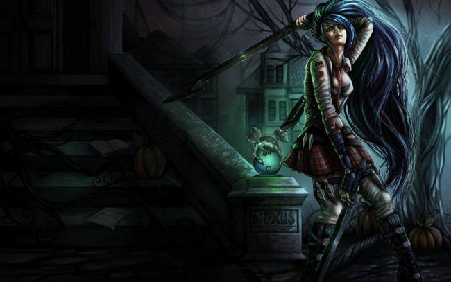 Обои картинки фото league, of, legends, видео, игры, noxus, academy, katarina