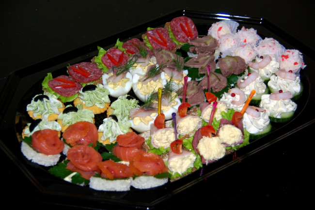 Обои картинки фото еда, салаты, закуски, закуска, морепродукты