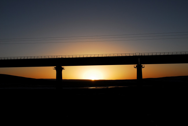 Обои картинки фото города, мосты, мост, закат