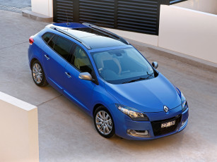 обоя автомобили, renault, синий, mеgane, au-spec, line, gt, estate