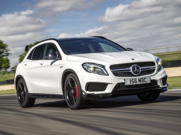 Обои картинки фото автомобили, mercedes-benz, светлый, uk-spec, amg, 45, gla