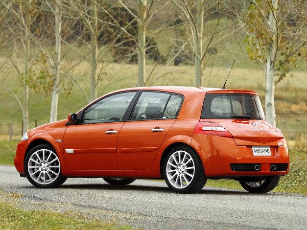 Обои картинки фото автомобили, renault, 5-door, rs, megane, 2004г, au-spec