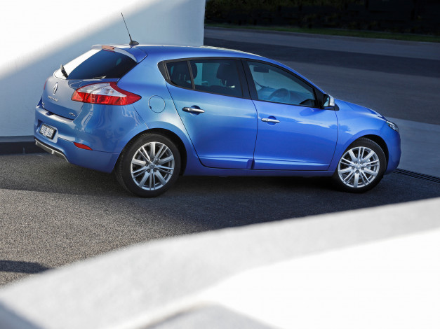 Обои картинки фото автомобили, renault, line, megane, gt, синий, au-spec