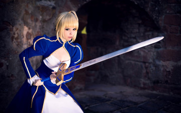 Картинка девушки -unsort+ креатив платье девушка меч cosplay arturia saber fate stay night