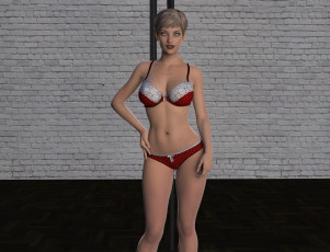 Картинка 3д+графика люди+ people взгляд фон девушка