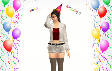 Картинка 3д+графика праздники+ holidays фон взгляд девушка