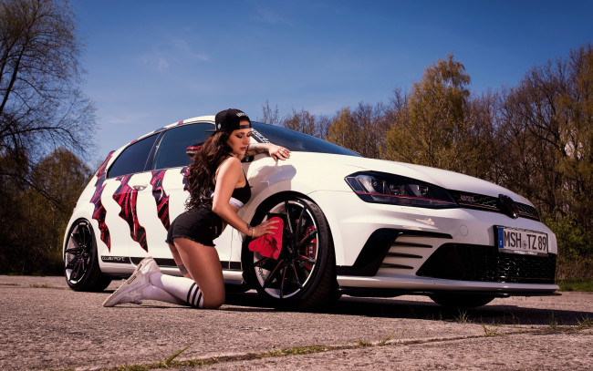 Обои картинки фото автомобили, -авто с девушками, golf