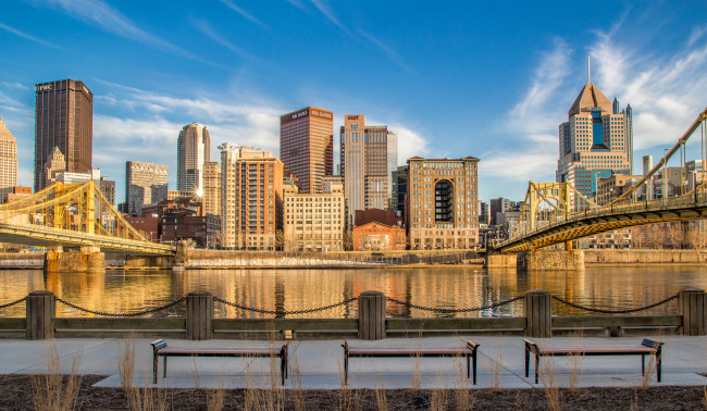 Обои картинки фото pittsburgh, города, питтсбург , сша, небоскребы, панорама